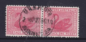 1905-12 BLACK SWAN 1d W.A. STATE PRE-DECIMAL STAMPS VFU #9 - Picture 1 of 1