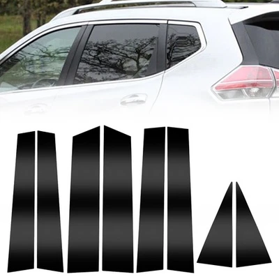 8PCS Glossy Black Pillar Post Window Door Cover Trim For 2014-2020 Nissan Rogue Foto 1 de 4