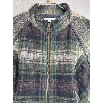 Chaleco CAbi Mujer Estilo 611 Todo Atado Mezcla de Lana a Cuadros Tweed Cremallera Frontal Talla Grande Foto 1 de 4