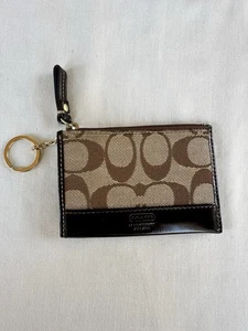 Coach Wallet Key Card Coin Holder Color: Brown Canvas leather - Picture 1 of 7