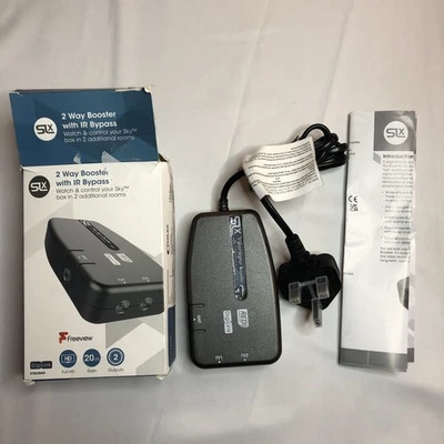 Signal Booster SLx 2 Way TV Amplifier HD TV/FM/DAB Signal 4G Filter IR Bypass - Image 1 of 4