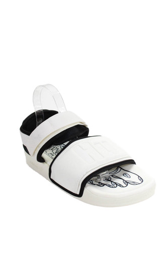 Sandali Adidas uomo Adilette 2.0 slip on punta aperta bianchi taglia 8