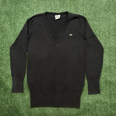 Suéter Lacoste Vintage Años 90 Para Mujer Talla 40 Negro Cuello en V Pullover Preppy Informal Foto 1 de 4