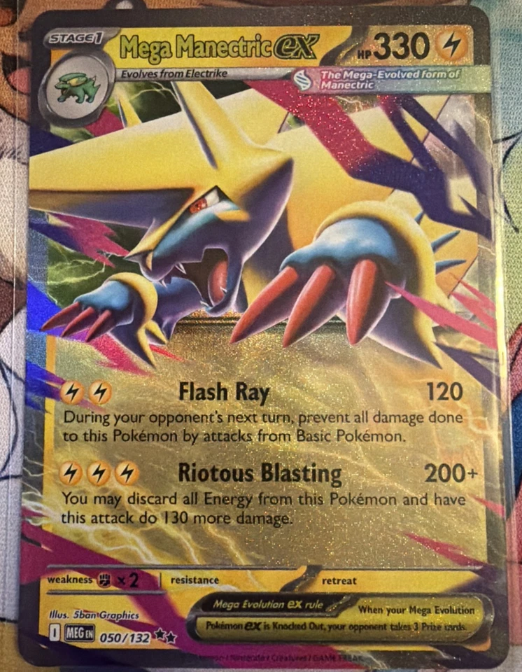 Mega Manectric ex (Double Rare) 050/132 - Pokémon TCG Mega Evolution - NM - Image 1 of 1