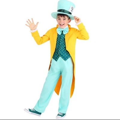 Halloween Alicia en el País de las Maravillas Niño Sombrerero Loco Disfraz Grande 14 Completo Usado en Excelente Condición Foto 1 de 4