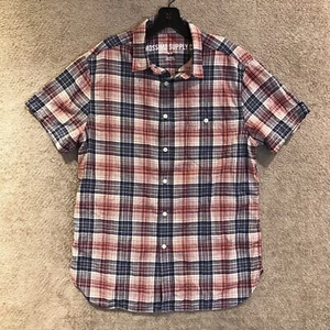 Mossimo Supply CoShort Sleeve Button Up Shirt Men Size Medium - Picture 1 of 11