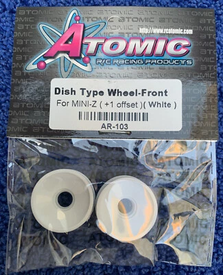 Atomic For Kyosho MINI-Z AR-103 AR103 Dish Type Wheel Front (+1 offset) White - Image 1 of 3