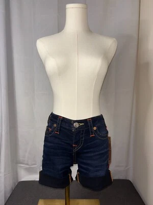 New True Religion Jayde Mid-Rise Classic Shorts Wicked Navy Women’s Size 24 - Image 1 of 4