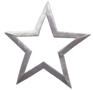 3" Embroidery Iron On White Hollow Star Applique Patch - Picture 1 of 1