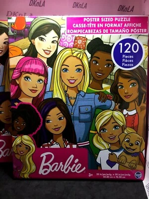 Barbie and Friends 120 Piece, 20 x 30 Poster Size Puzzle - 6 Friends and a Puppy - Image 1 of 4