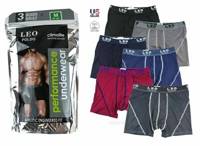 Lot 3 or 6 Mens Performance Sports Boxer Briefs Underwear Compression Pack Short - Image 1 of 4