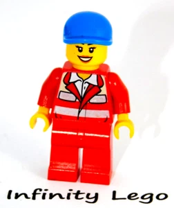 LEGO Female Paramedic w/ Blue Cap Minifigure City Medical Helicopter Rescue 4429 - Picture 1 of 2