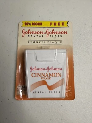 Vintage Cinnamon Dental Floss Waxed 55Yd Johnson & Johnson New Old Stock 1991 - Image 1 of 2
