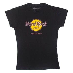 HARD ROCK CAFE Amsterdam Girls T-Shirt Black M - Picture 1 of 6