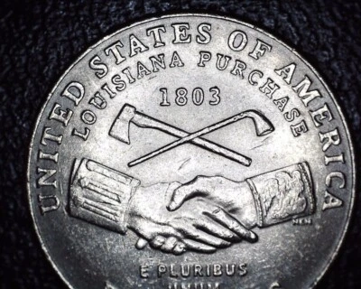 2004p "Louisiana Purchase" Jefferson Nickel 4- Die Chips/Reverse- In Letters - Image 1 of 4