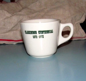 1972 Clarendon Centennial,1872-1972,Buffalo China,White Coffee Cup,Excellent Con - Picture 1 of 1