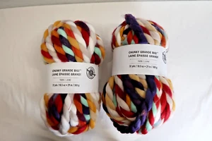 Chunky Yarn Cappuccino # 203 by Loops & Threads 32yds 10.5oz Jumbo # 7 Lot Of 2 - Picture 1 of 6