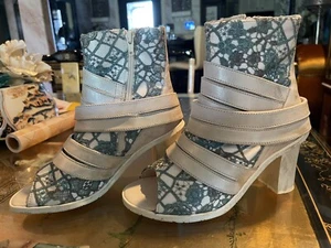 Eject leather laces open toe strappy bootie Sz EUR 37, US 7M - Photo 1/11