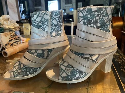 Eject leather laces open toe strappy bootie Sz EUR 37, US 7M - Photo 1/4