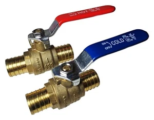 2 PIECES 1" PEX SHUT OFF BALL VALVE, FULL PORT, LEAD FREE BRASS, HOT AND COLD - Picture 1 of 1