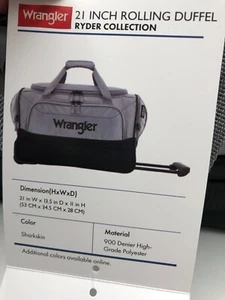 Wrangler 21" Deluxe Polyester Rolltasche Ryder Collection Haifischleder Tasche - Bild 1 von 11