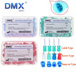 DMXDENT Prophy Cup Dental Rubber Polishing Cups Screw Type Short Shank 4 Webbed - Picture 1 of 27
