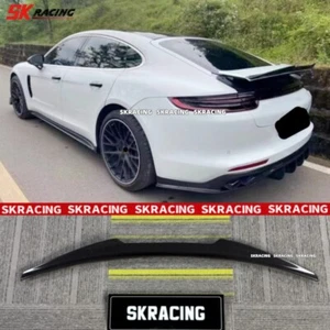 Real Carbon Fiber Rear Trunk Spoiler Wing Fits 2017-2023 Porsche Panamera 971 - Picture 1 of 19