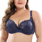 Ladies Underwired Lace Floral Non-padded Minimiser Full Cup Bra 36 38 40 42 Bcde