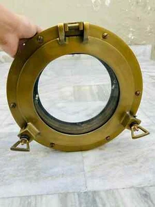 Brass Porthole Window Boat Porthole Window Door Window Glass Porthole 12 Inch - Picture 1 of 18