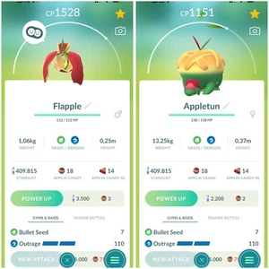 Pokemon Flapple, Appletun (Applin Evolution) - TRADE 20k Sternenstaub - Bild 1 von 3