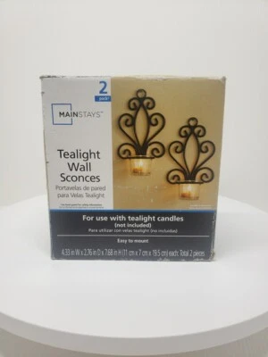 Paquete de 2 apliques de pared Mainstays candelabro, NUEVO, D1 Foto 1 de 4