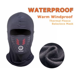 Motor Bike Men Women Lycra Balaclava Full Face Mask Cycling Ski Black Warm Neck - Picture 1 of 12