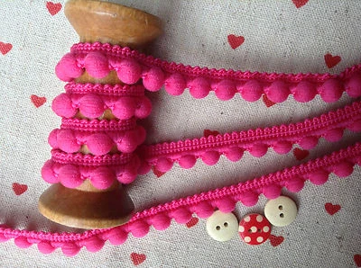 Pompones Pearl POM POM BOBBLE RIBETE - MEJOR CALIDAD *Tamaño MINI 10mm (0.4") *1m #A Foto 1 de 2