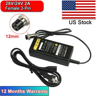 CHOCOLATE_CHIP_US 24V 2A Battery Fast Electric Scooter Charger For RAZOR E500 S MX350 E300 E200