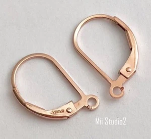 6pcs Leverback 14k Rose gold filled plain lever back earring ear wire ring E48rg - Picture 1 of 5
