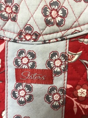 Longaberger Hermanas Cartera Bolsillos Tela Acolchada Bolso Grande Bolso de Mano Gris Escarlata OSU Foto 1 de 4