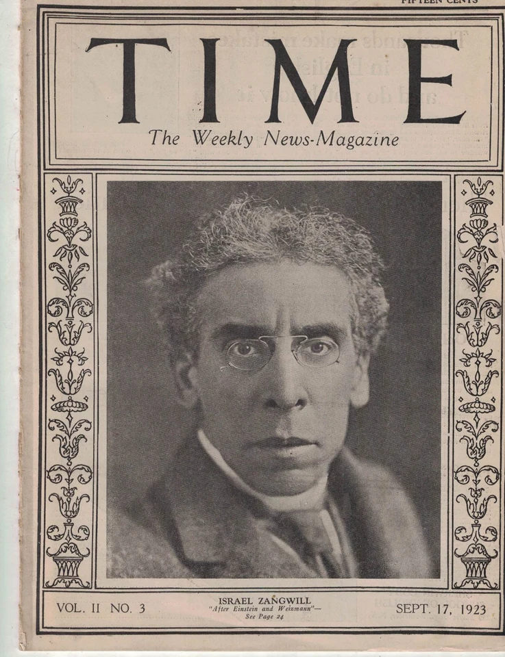 1923 Time September 17 Israel Zangwill - Dos Passos; Negroes and NAACP - Rare - Image 1 of 1