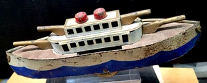 ANTIQUE DAYTON HILL CLIMBER WW1 TIN BATTLESHIP 15 INCHES - Picture 1 of 4