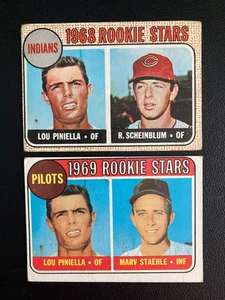 1968 and 69 Topps Lou Pinella Rookie Cards (RC) #16 and #394 - Picture 1 of 2