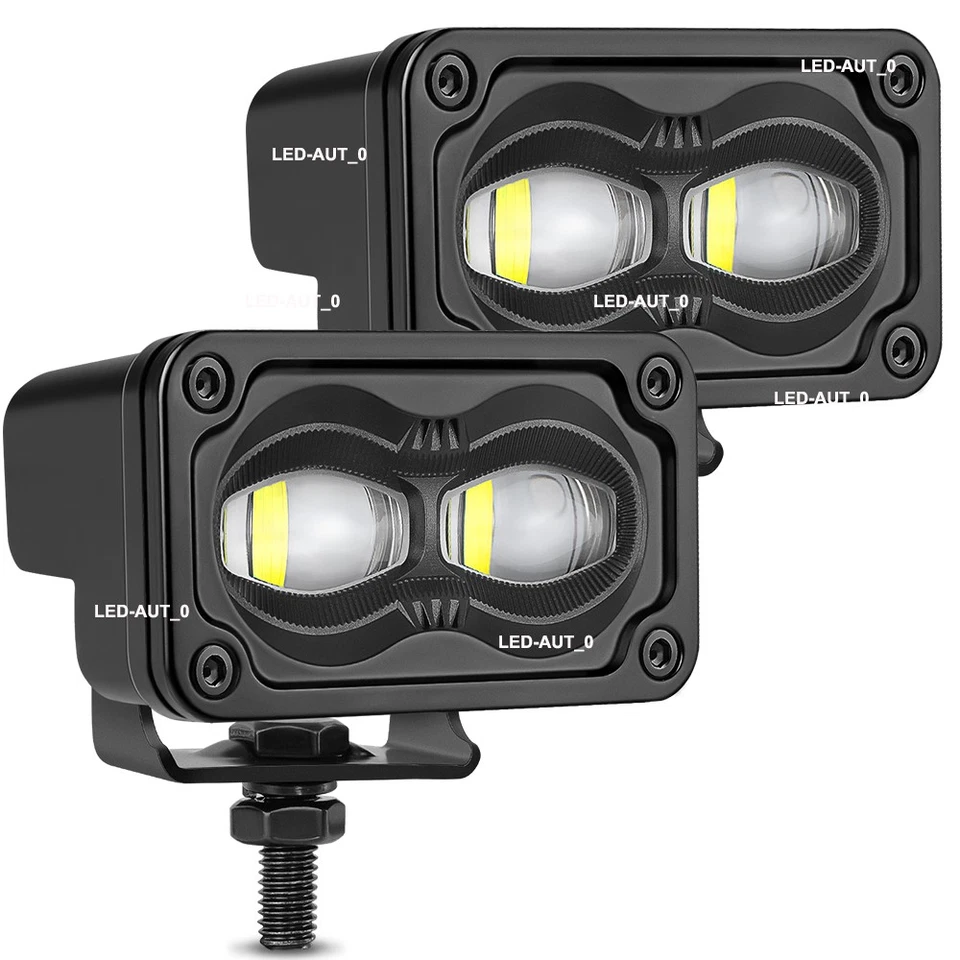 Pair 3 Inch SAE LED Fog Lights 40W DOT Approved LED Light Cube Pods Street Legal - Изображение 1 из 4