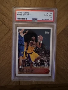 1996-97 Topps #138 Kobe Bryant Los Angeles Lakers RC Rookie HOF PSA 10 GEM MINT - Picture 1 of 2