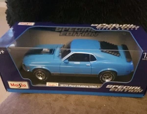 1/18 Maisto 1970 Ford Mustang Mach 1 Grabber Blue Special Edition Neu - Bild 1 von 1