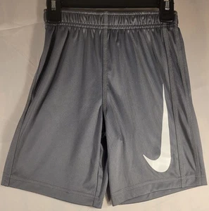 Nike Dri-fit Boys Shorts Gray With Nike Swoosh Sz 7/L 6-7 Years MSRP $24 - Picture 1 of 5