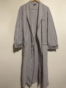 Brooks Brothers Men’s 346 Robe Size Large Striped 100% Cotton - Picture 1 of 9