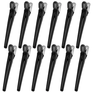 12 Stück Abteilklammern Friseur Combi-Clip Schwarz Entebill Haarspangen Haarclip - Bild 1 von 12