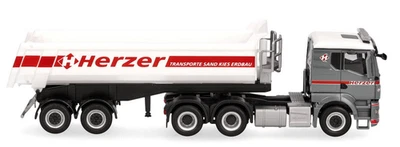 HERPA, MAN TGS TN 6x4 con cassone ribaltabile 2 assi HERZER, 1/87,  HER319164 - Immagine 1 di 4