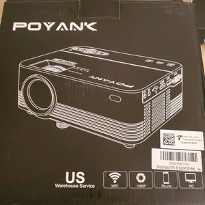 New Open Box POYANK PJ0451 6000Lumens WiFi Full HD 1080P Mini Projector - Picture 1 of 24