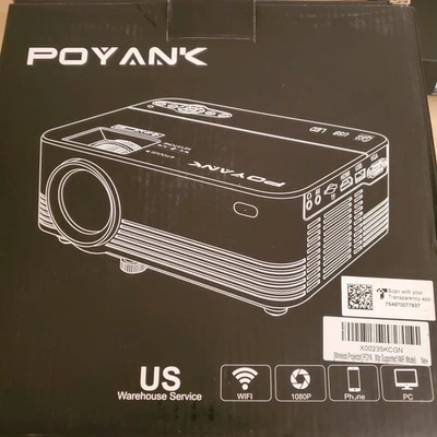 New Open Box POYANK PJ0451 6000Lumens WiFi Full HD 1080P Mini Projector - Image 1 of 4