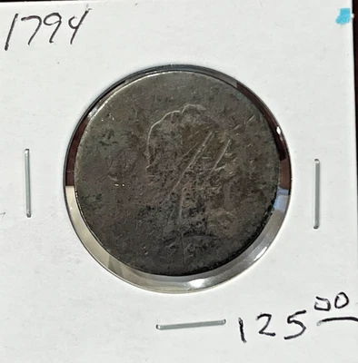 Centavo grande busto drapeado 1794 • Cobre siglo XVIII Foto 1 de 2