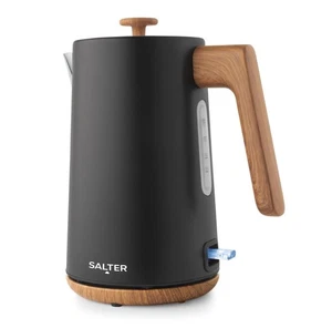Salter Cordless Kettle Rapid Boil Dry Sensor Matte Black Wood Effect 1.7 L 3KW - Picture 1 of 5